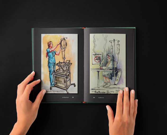 Inner layout in English for Bedtime, written by a practicing nurse — short stories and sketches from medical life
