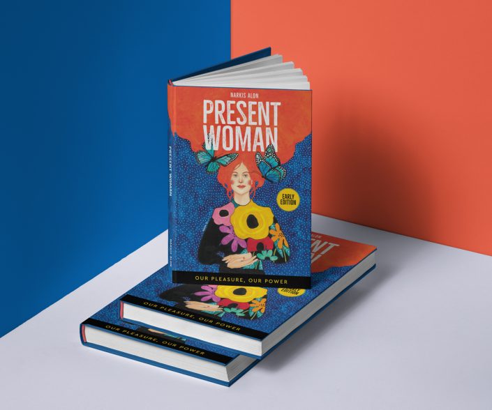 Book design in English — cover and inner layout for Present Woman, a publication about modern femininity and empowerment